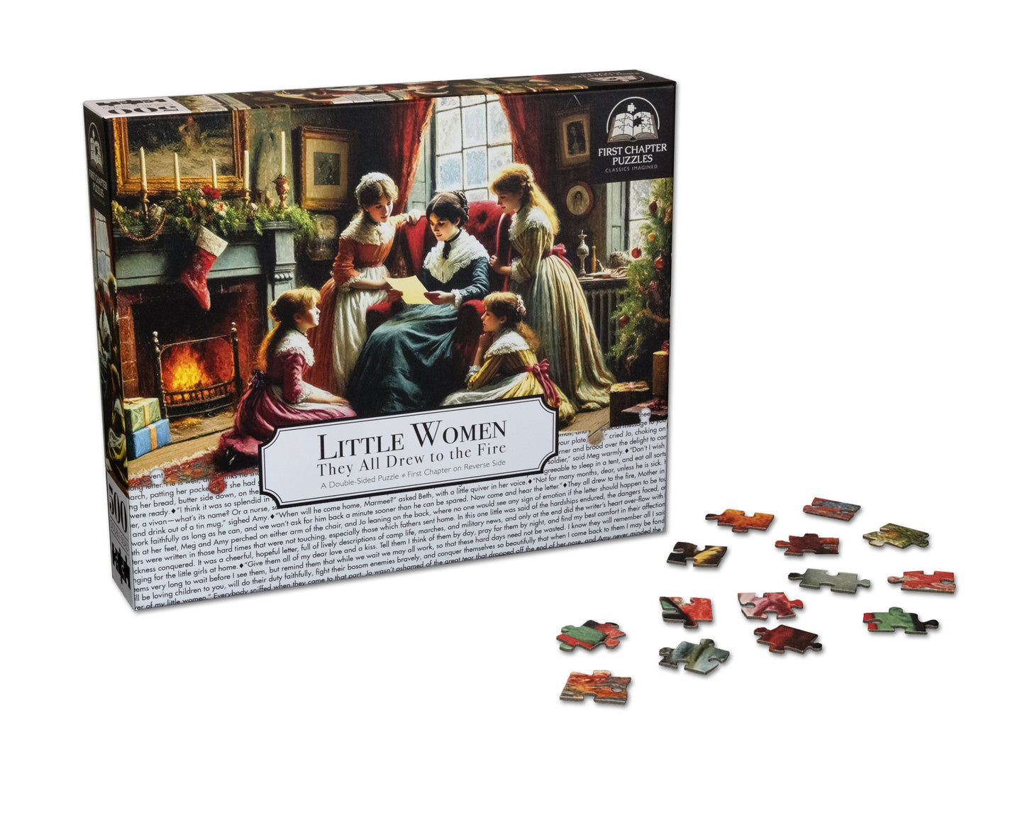 Gorgeously Illustrated Illustration of Little Women. A literary book themed puzzle for literature lovers.